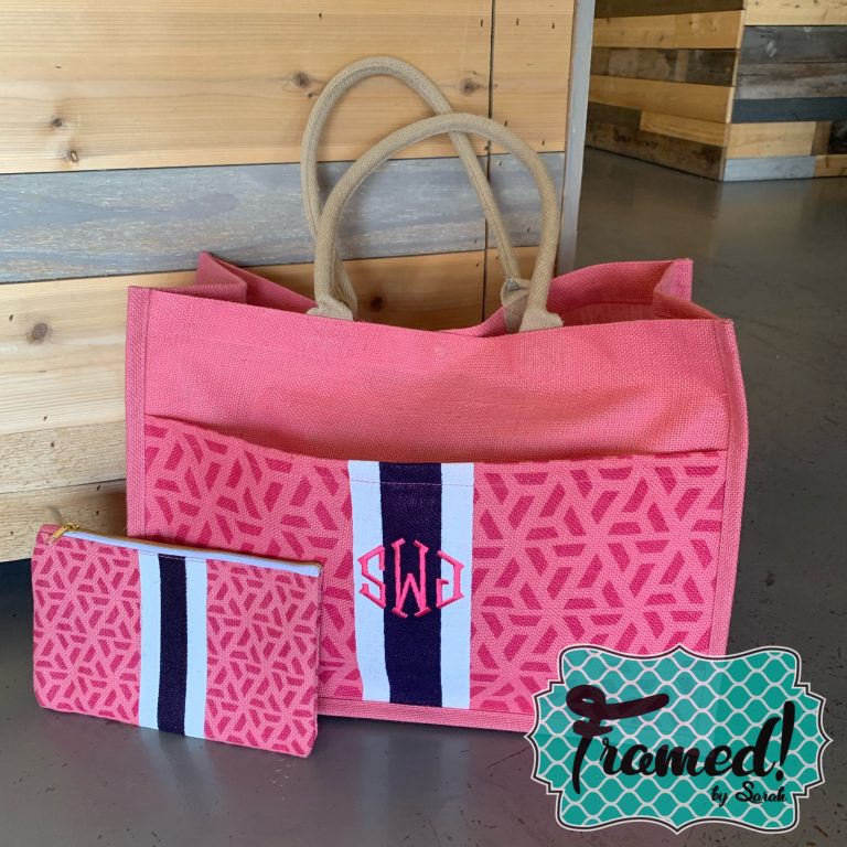 monogrammed tote bags with pockets