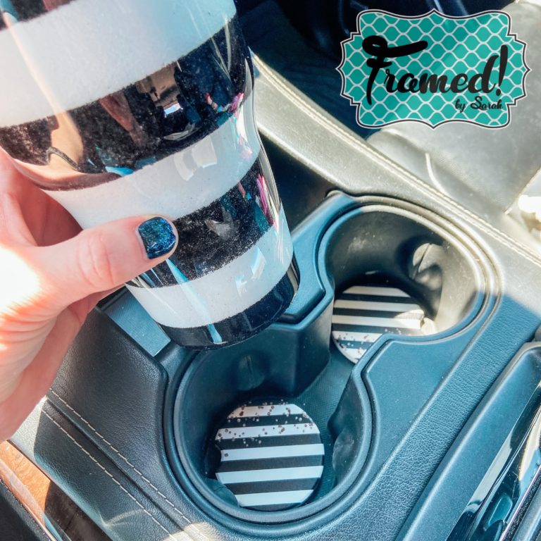 Upgrade your ride with the March 2021 Monogram Box cup holder coasters