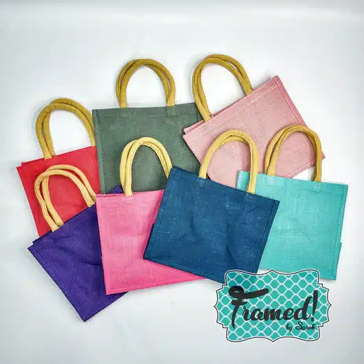 Jute Gift Totes in multiple colors