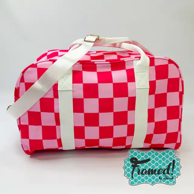 Pink_Red Checkered Weekend Bag