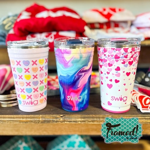 Valentine Swig Party Cups in various patterns